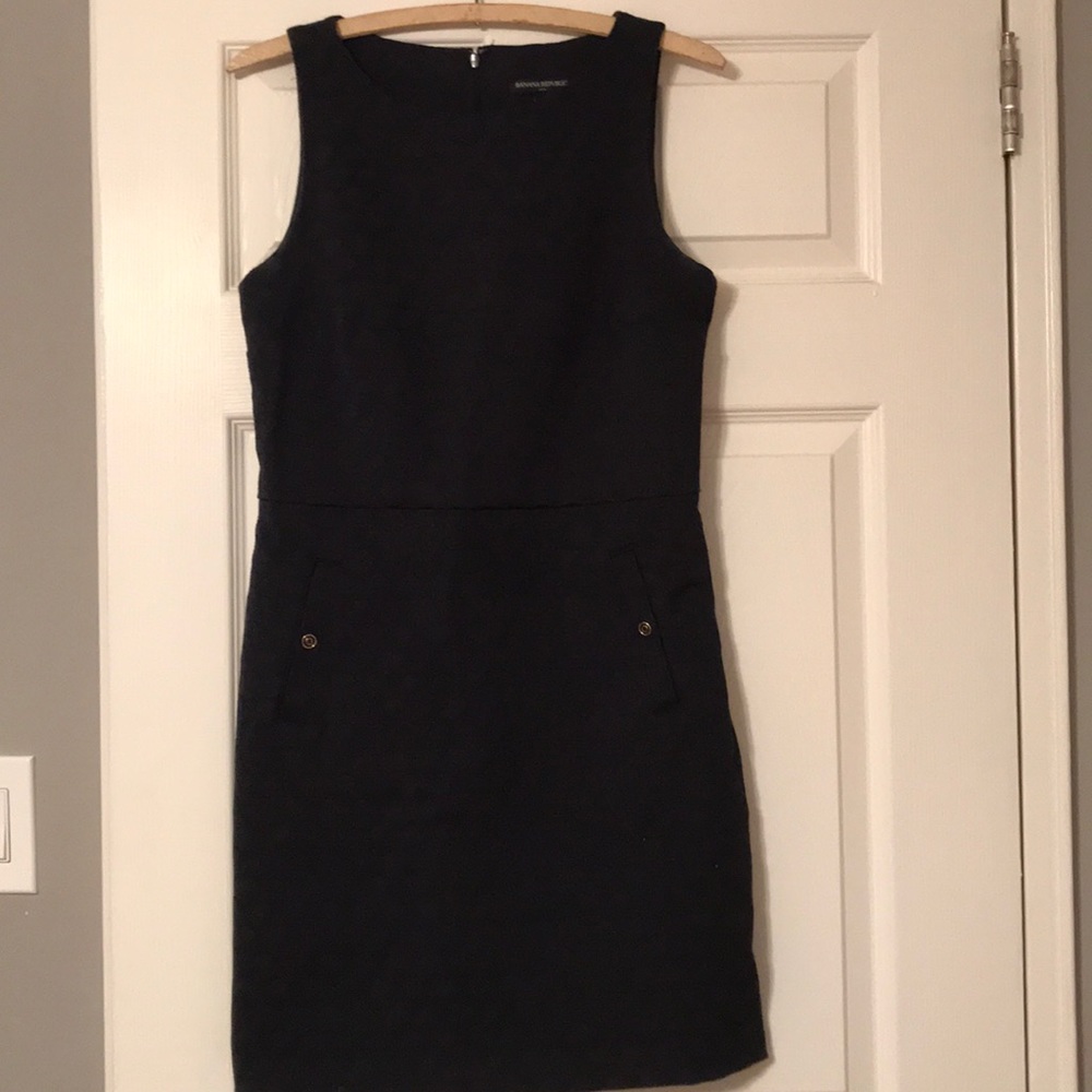 Navy Dress with circular texture